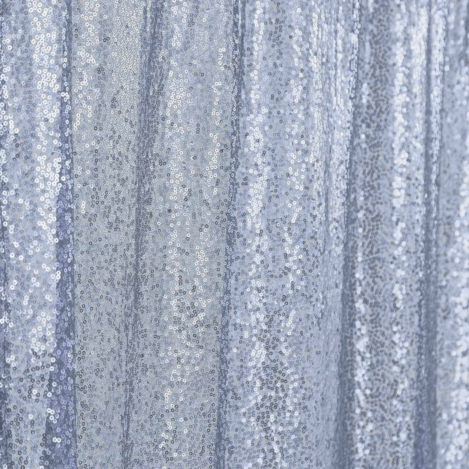 8ftx8ft Dusty Blue Sequin Event Curtain Drapes, Backdrop Event Panel
