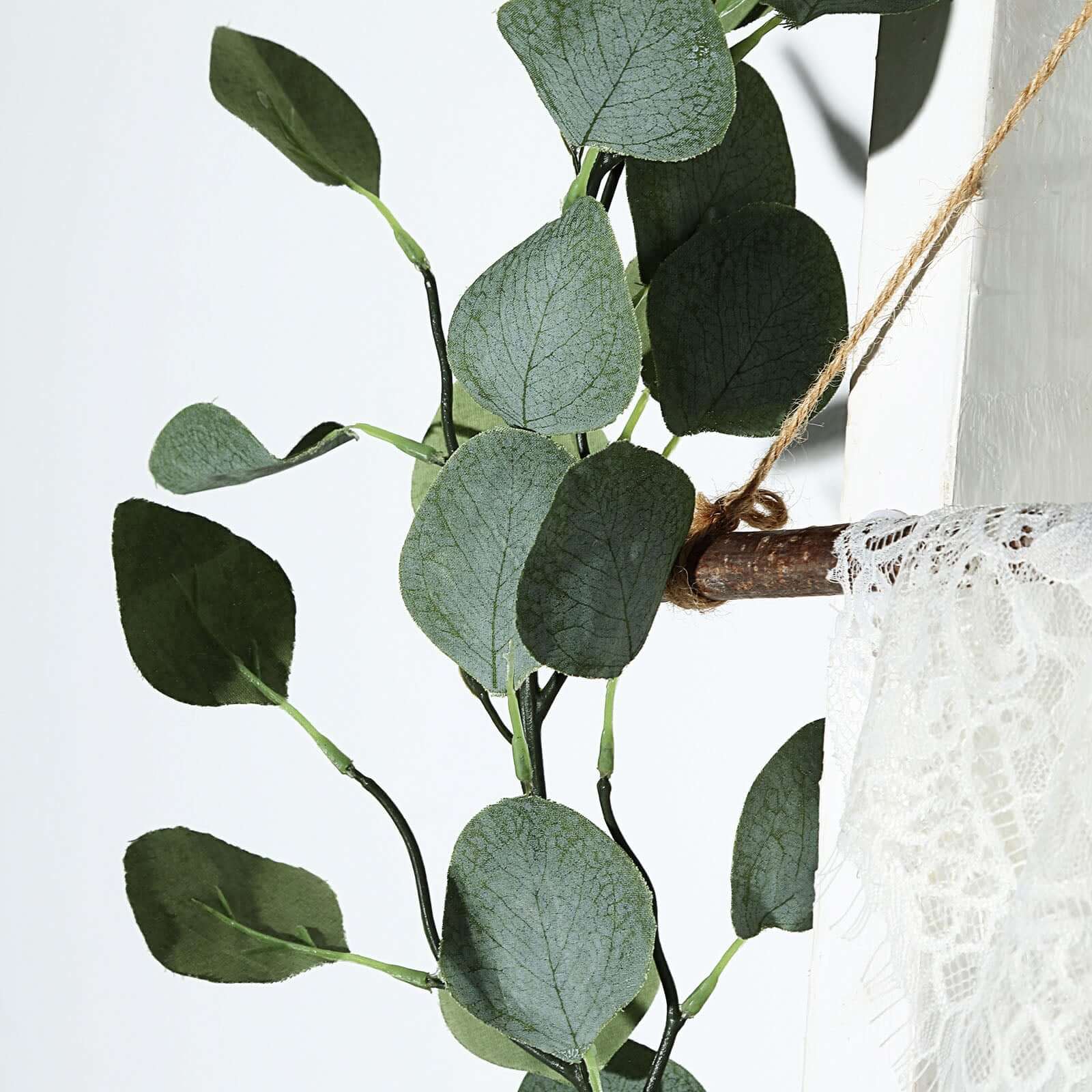 6.5ft Frosted Green Artificial Silk Eucalyptus Leaf Garland Vine