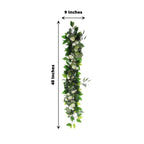 40" Artificial Eucalyptus Willow Leaf Ranunculus Flower Garland Vine