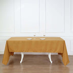 Polyester 60"x126" Rectangle Tablecloth Gold - Wrinkle-Resistant Table Cover for Weddings & Parties