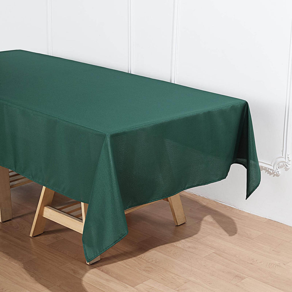 Polyester 60"x102" Rectangle Tablecloth Hunter Emerald Green - Durable and Stylish Table Cover