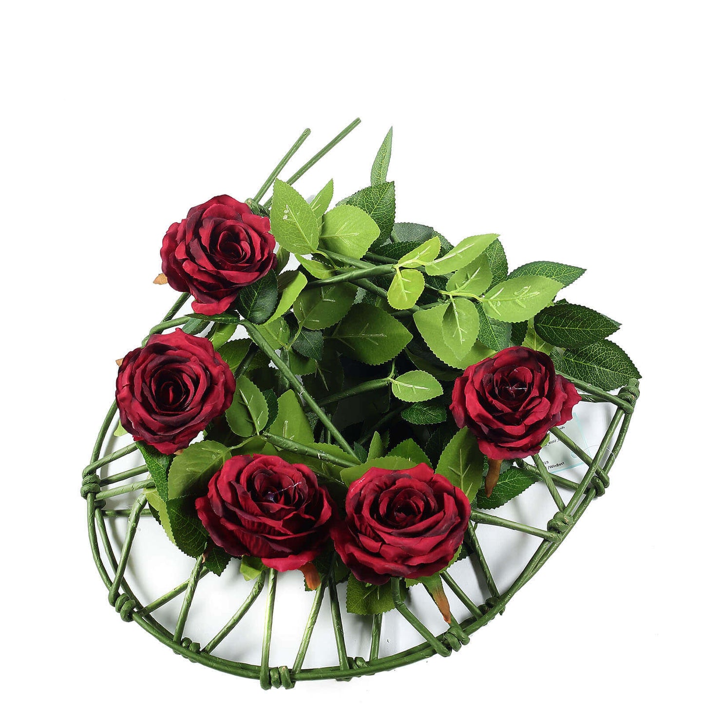 6ft Burgundy Real Touch Artificial Rose and Leaf Flower Garland Vine