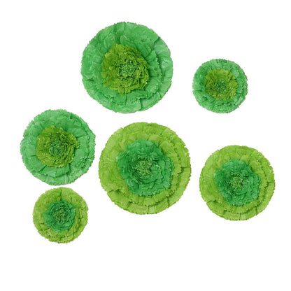 Set of 6 Mint Green Giant Carnation 3D Paper Flowers Wall Decor - 12",16",20"