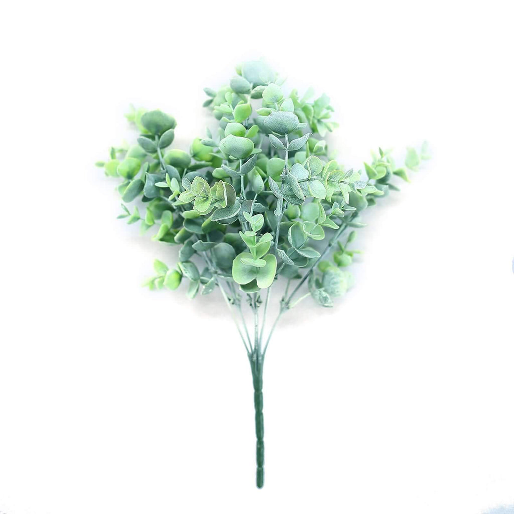 3 Bushes 14" Artificial Eucalyptus Branches, Greenery Bouquet Plants