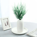 4 Bushes 14" Green White Artificial Lavender Flower Plant Stems Greenery