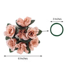 4 Pack 3" Dusty Rose Artificial Silk Rose Flower Candle Ring Wreaths