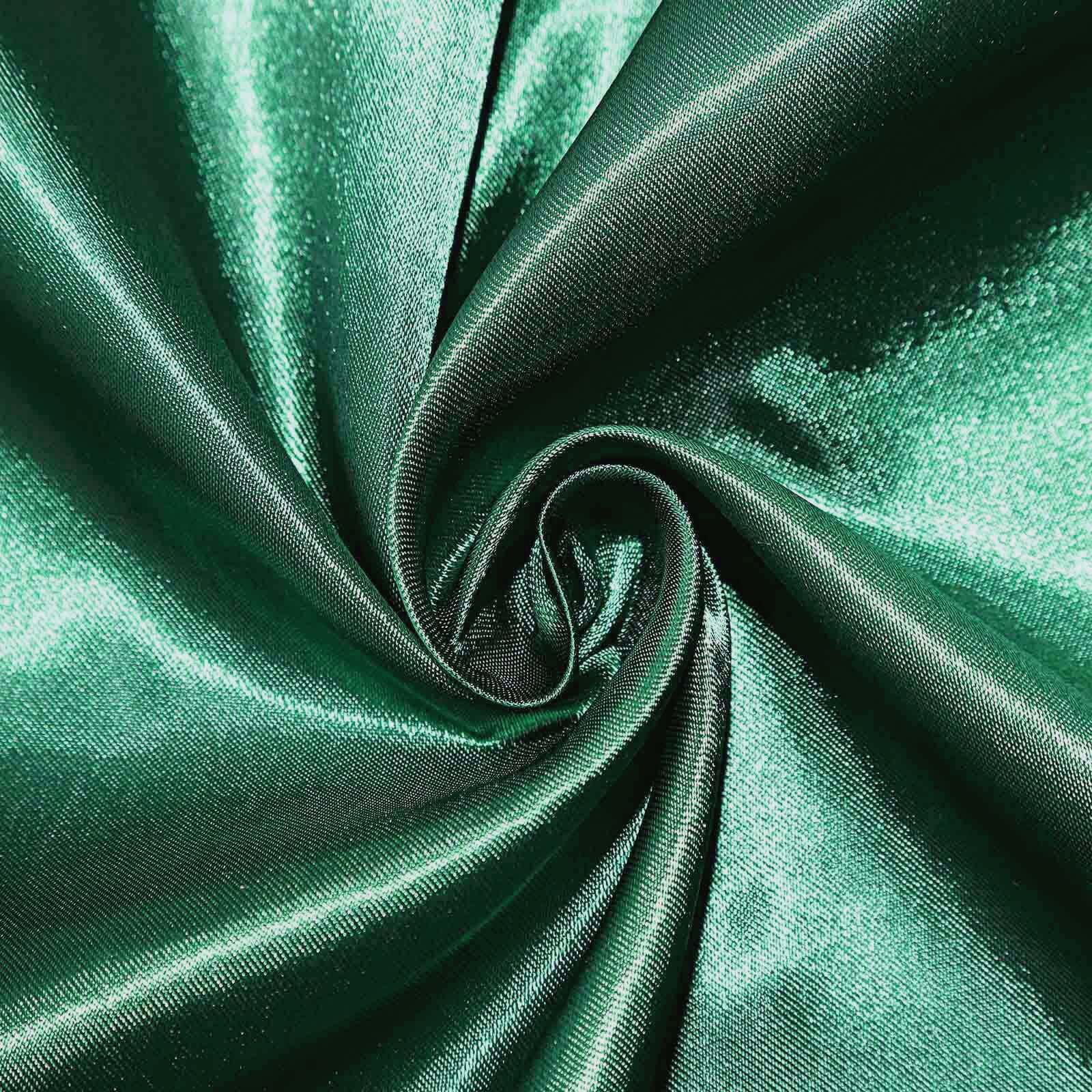 Satin 120" Round Tablecloth Hunter Emerald Green - Stylish Seamless Table Cover