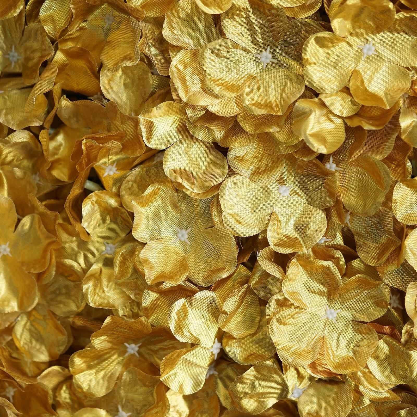 11 Sq ft. Gold UV Protected Hydrangea Flower Wall Mat Backdrop - 4 Artificial Panels