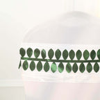 Taffeta Ribbon Sash with 4" Leaf Petal Design Green 50ft - Sophisticated Artificial Fabric Garland