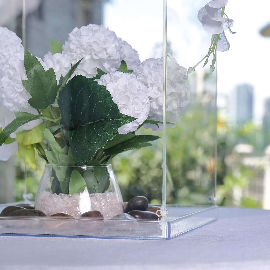 12" Clear Mirrored Acrylic Display Box, Transparent Pedestal Riser with Interchangeable Lid and Base