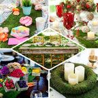 Moss 14"x48" Table Runner Green - Natural Preserved Design with Fishnet Grid for Unique Events