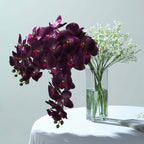 2 Stems 40" Tall Eggplant Artificial Silk Orchid Flower Bouquets