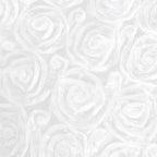 Satin 72"x72" Table Overlay Square Tablecloth White - 3D Rosette Design for Stylish Occasions