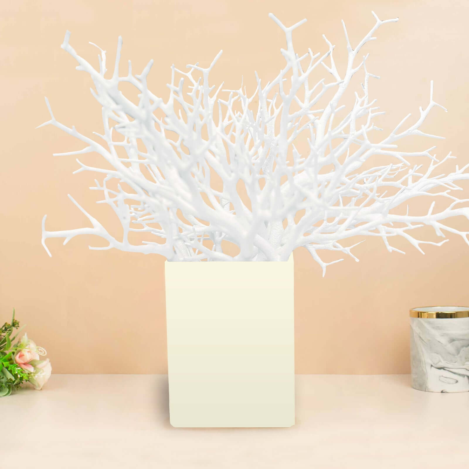 10-Pack Artificial Manzanita Tree Branch White for Vase Filler Home Wedding Centerpiece Ornament 14"