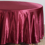 Satin 108" Round Tablecloth Burgundy - Smooth and Lustrous Table Cover