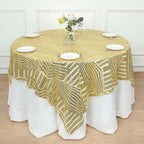 Sequin 72" Table Overlay Square Tablecloth Gold with Diamond Glitz Design - Perfect for Luxe Events