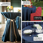 Polyester 120" Round Tablecloth Dark Denim Blue - Seamless Faux Denim Design for Stylish Gatherings