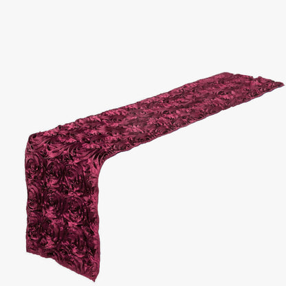 Rosette Satin 14"x108" Table Runner Burgundy - Grandiose Design