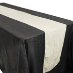 Taffeta 12"x108" Table Runner Ivory - Accordion Crinkle Design