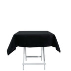 100% Cotton 54"x54" Square Tablecloth Black Linen - Soft & Breathable Fabric Table Cover