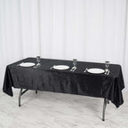 Premium Velvet 60"x102" Rectangle Tablecloth Black - Reusable & Soft Table Cover for Stylish Events