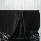 Satin Rectangular 90"x156" Tablecloth Black - Seamless Stylish Table Cover for Wedding & Event Decoration