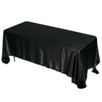 Satin Rectangular 72"x120" Tablecloth Black - Smooth & Easy to Maintain Table Cover