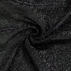 7.5ft Black Metallic Shimmer Tinsel Spandex Round Wedding Arch Cover, 2-Sided Photo Backdrop