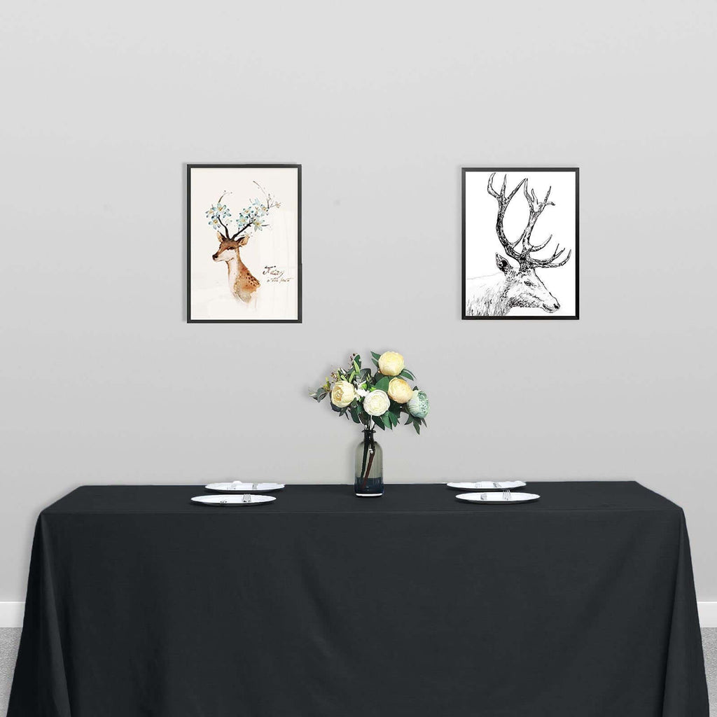 Polyester 90"x132" Rectangle Tablecloth Black - Seamless Wrinkle-Resistant Design for Luxe Celebrations
