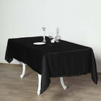 Satin Rectangular 60"x102" Tablecloth Black - Smooth and Lustrous Table Cover