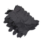 Taffeta Ribbon Sash with 4" Leaf Petal Design Black 50ft - Sophisticated Artificial Fabric Garland for Events