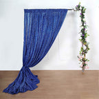 20ftx10ft Royal Blue Metallic Shimmer Tinsel Event Curtain Drapes, Backdrop Event Panel