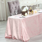 Premium Velvet 90"x132" Rectangle Tablecloth Blush - Reusable Soft & Seamless Table Cover