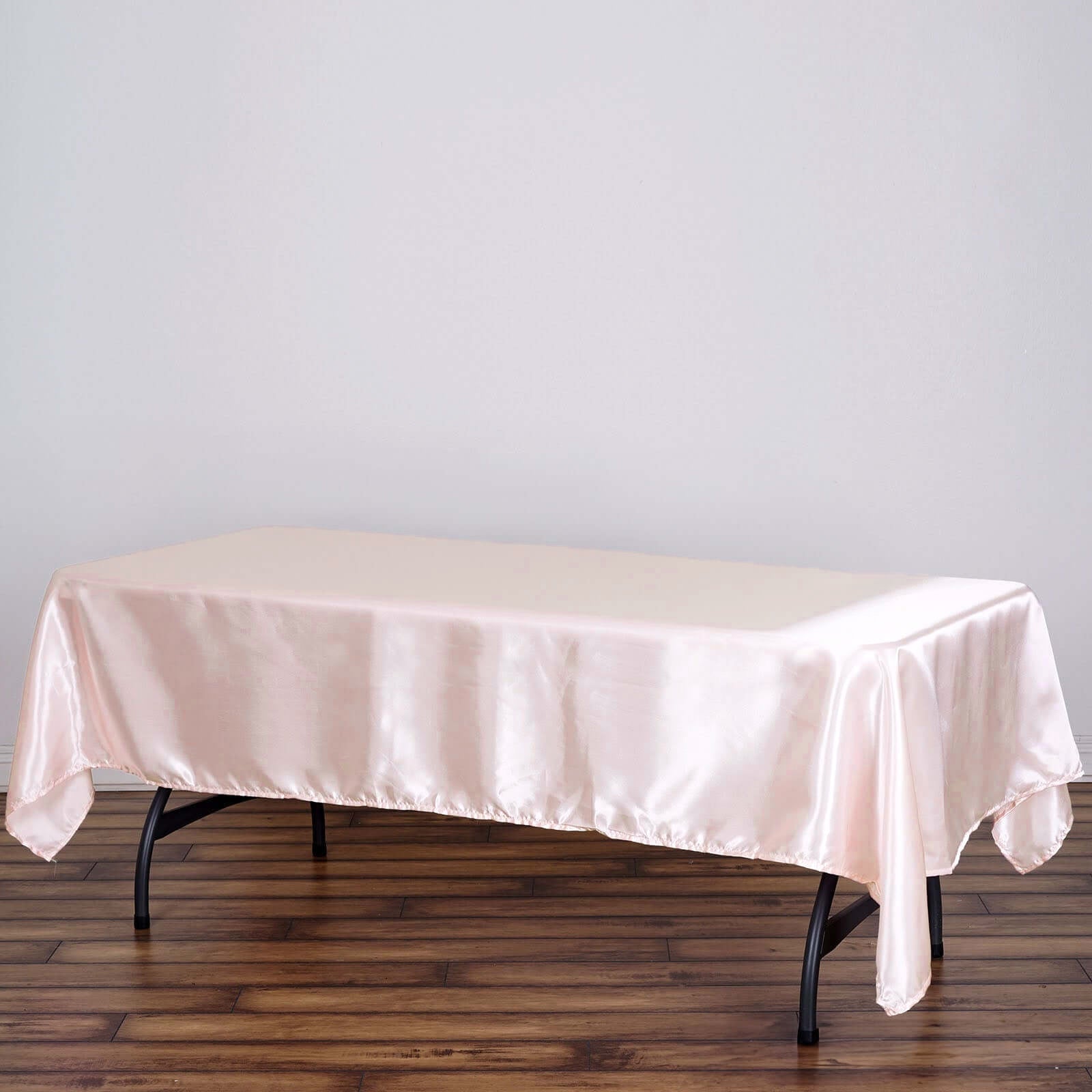 Satin Rectangular 60"x102" Tablecloth Blush - Smooth and Lustrous Table Cover