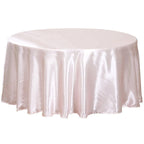 Satin 120" Round Tablecloth Blush - Stylish Seamless Table Cover