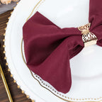 5 Pack Premium Polyester 20"x20" Napkins Burgundy - Wrinkle-Resistant & Durable Dinner Napkins