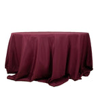 Premium Polyester 132" Round Tablecloth Burgundy - Seamless 220GSM Wrinkle-Resistant Table Cover