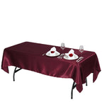 Satin Rectangular 60"x102" Tablecloth Burgundy - Smooth and Lustrous Table Cover