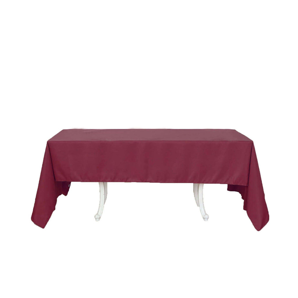 Polyester 60"x126" Rectangle Tablecloth Burgundy - Wrinkle-Resistant Table Cover