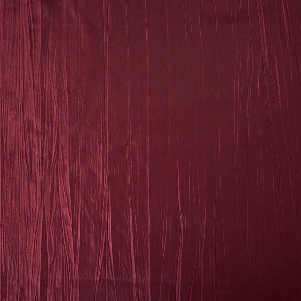 Taffeta 90"x90" Table Overlay Square Tablecloth Burgundy - Accordion Crinkle Table Cover