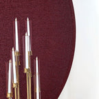 7.5ft Burgundy Metallic Shimmer Tinsel Spandex Round Wedding Arch Cover, 2-Sided Photo Backdrop