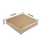Metal Cake Stand Square Design with Crystal Beads Gold - Dessert Pedestal for Events 16"