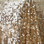 Sequin 90"x156" Rectangle Tablecloth Champagne - Seamless Big Payette Table Cover