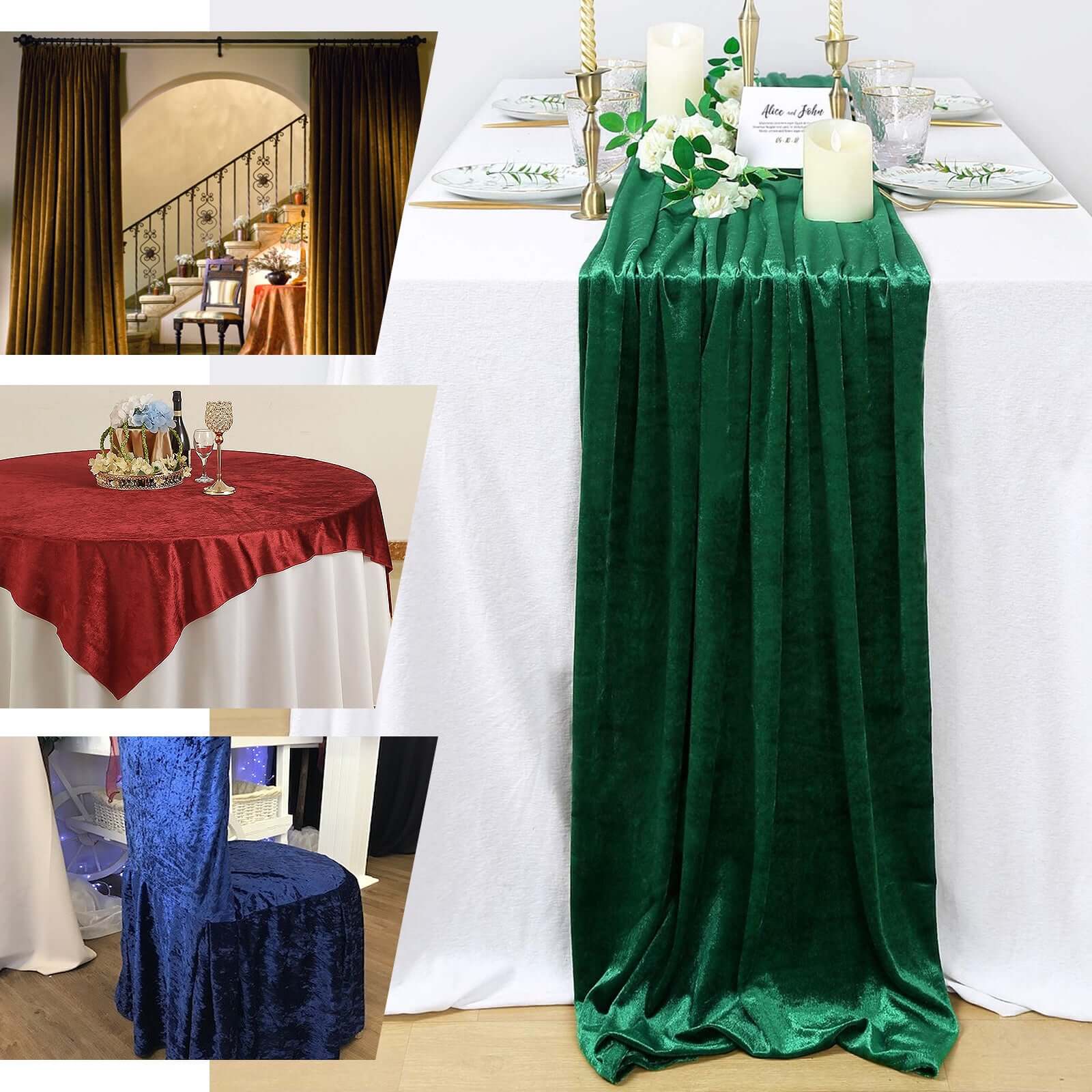 65"x5 Yards Champagne Crushed Velvet Fabric Bolt, DIY Craft Fabric Roll