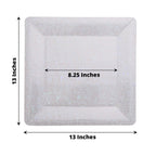 10-Pack Disposable Square Charger Plates in Iridescent with Leather Like Texture - 1100GSM Durable Paper Chargers 13"