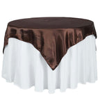 Satin 72"x72" Table Overlay Square Tablecloth Chocolate - Smooth Finish Table Cover