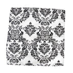 5 Pack Taffeta 20"x20" Napkins Black/White Damask Flocking Design - Decorative Dinner Napkins with a Luxurious Touch