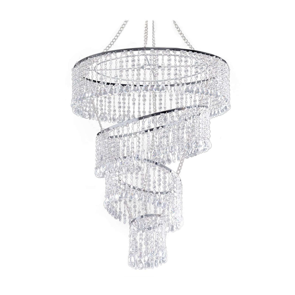 24" 4-Tier Acrylic Diamond Crystal Chandelier Hanging Pendant Lighting Chandelier