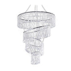 24" 4-Tier Acrylic Diamond Crystal Chandelier Hanging Pendant Lighting Chandelier