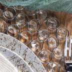 Wired Metal Round Charger Plate 14" in SIlver with Acrylic Crystal Beads, Glamorous Decorative Dinner Charger Tableware